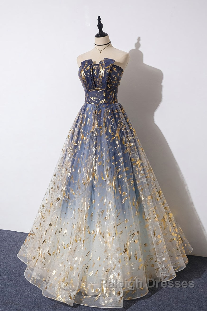 Unique tulle lace Prom Dresses Long tulle Prom Dresses