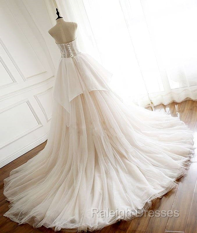 Unique Tulle Lace Long Prom Dress, Tulle Lace Wedding Dress Secondary image