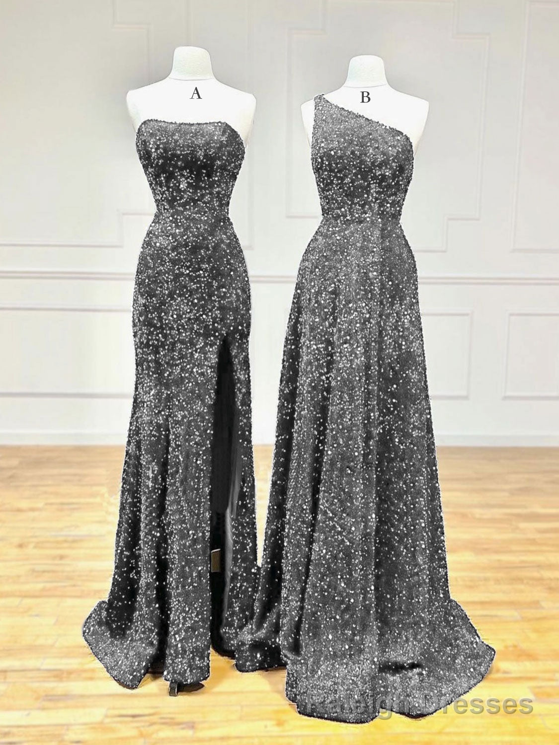 Unique Velvet Sequin Mermaid Burgundy Long Prom Dress, Burgundy Formal Prom Dress