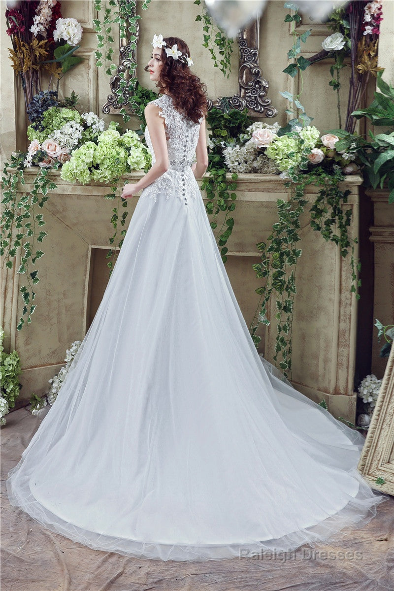 V-Neck A-Line Wedding Dresses