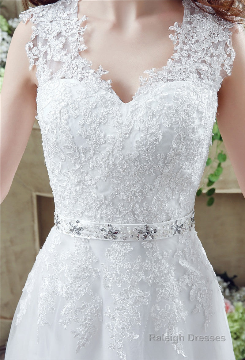 V-Neck A-Line Wedding Dresses