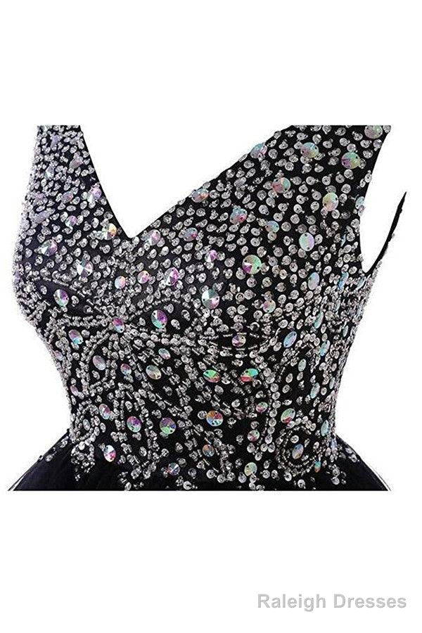 V-Neck Beads Chiffon Homecoming Dresses Short Prom Dresses