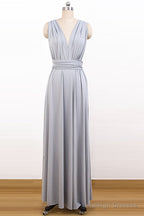 V-Neck Chiffon Long Convertible Bridesmaids Dress