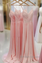 V Neck Chiffon Prom Dress Long Long Bridesmaid Prom Dress