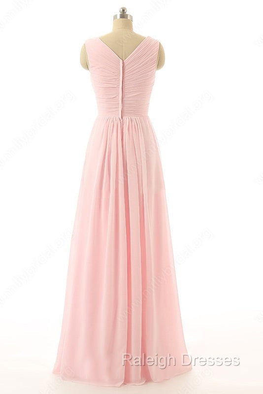 V-Neck Chiffon With Flower(S) Bridesmaid Dresses