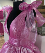 V-neck Long Prom Dress with Ruffle Skirt