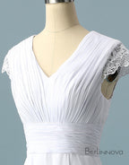 V Neck Ombre Prom Dresses A-Line Wedding Prom Gowns
