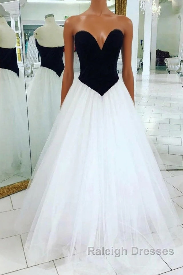 V Neck Open Back Black Velvet Top White Long Prom Dress, V Neck Black and White Formal Evening Dress