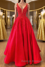 V Neck Open Back Red Lace Long Prom Dresses Red Lace Prom Dresses Beaded Red Prom Dresses
