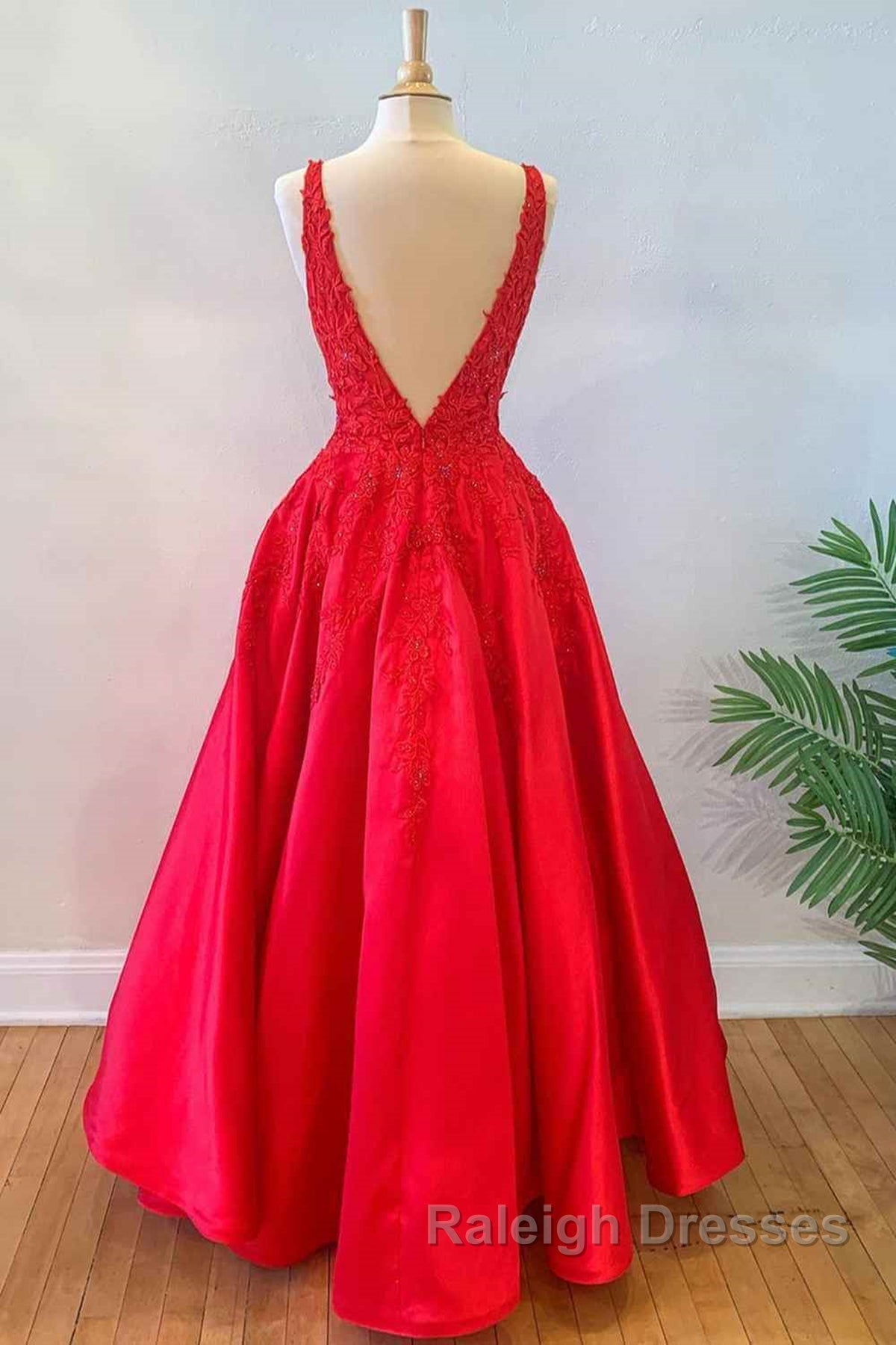 V Neck Open Back Red Lace Long Prom Dresses Red Lace Prom Dresses Beaded Red Prom Dresses
