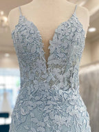V Neck Short Light Blue Lace Prom Dress V Neck Blue Lace Short Graduation Homecoming Dress