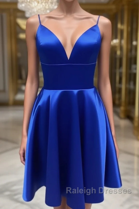 V Neck Short Royal Blue Prom Dresses, Short Royal Blue Formal Homecoming Dresses Main image