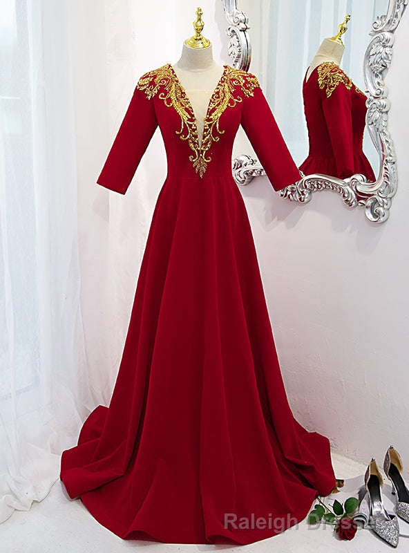V Neck Short Sleeve Beading Sequins Prom Dress Main image
