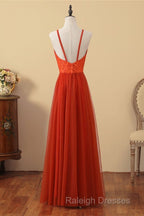 V-Neck Sienna Lace Top Bridesmaid Dress