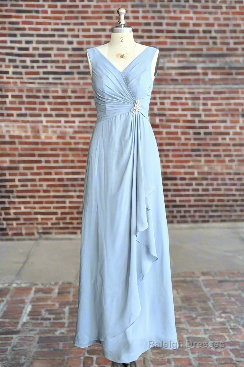 V Neck Sleeveless Chiffon Bridesmaid Dresses Main image