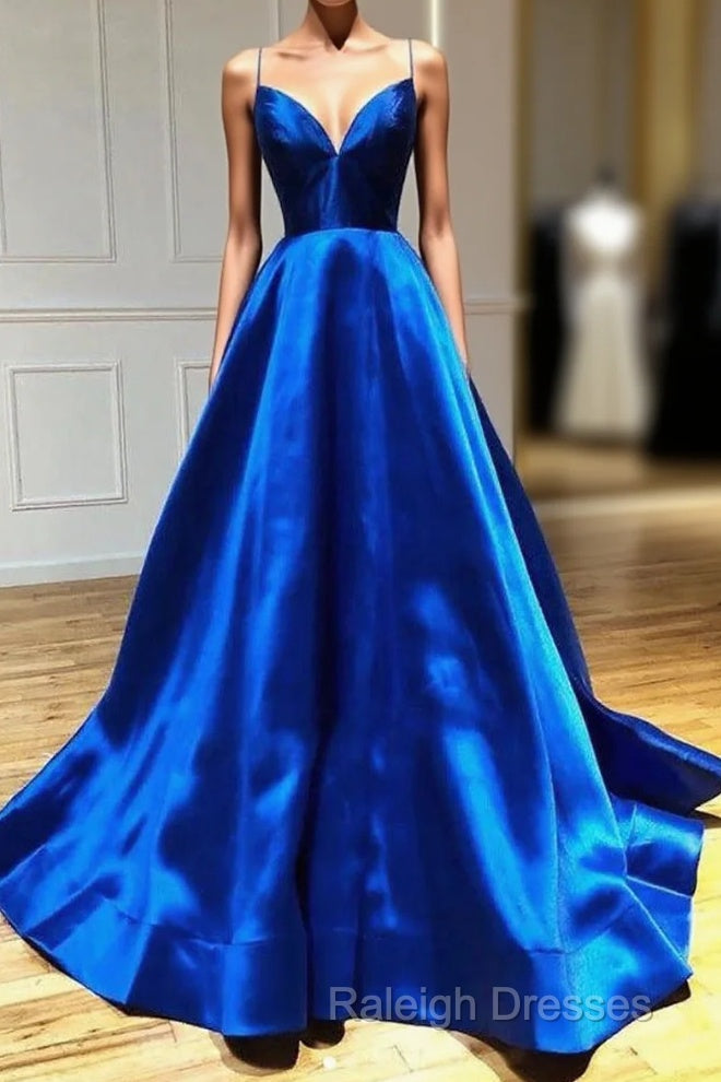 V-Neck Spaghetti Straps Criss-Cross Back Prom Dresses Evening Dresses Main image