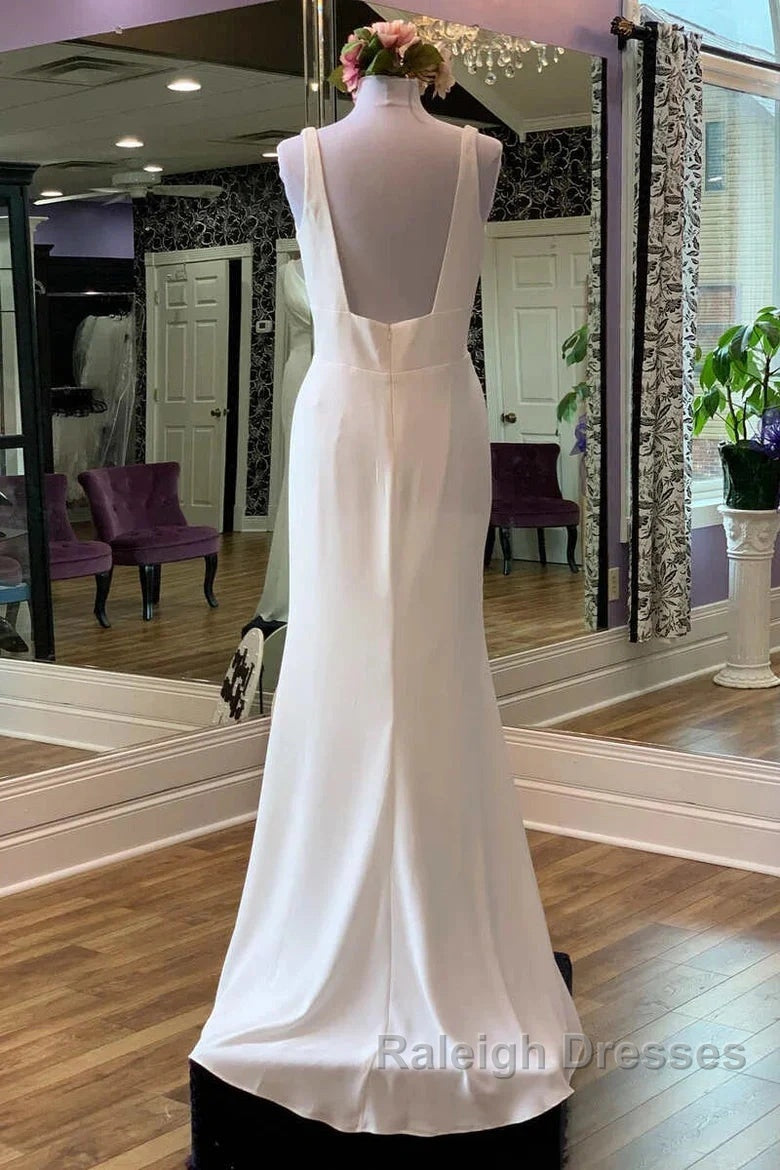 V-Neck Square Back Long Bridal Gown Secondary image