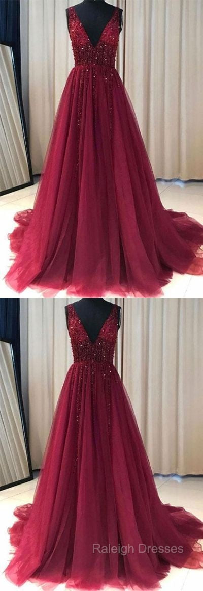 V Neckline Prom Dress Long , Evening Dress, Formal Dresses, Graduation School Party Dance Dress Secondary image