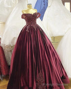 Velvet Ball Gown Wedding Dress Lace Embroidery Off The Shoulder