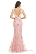 Velvet Mermaid Prom Dresses Lace 3D Flowers