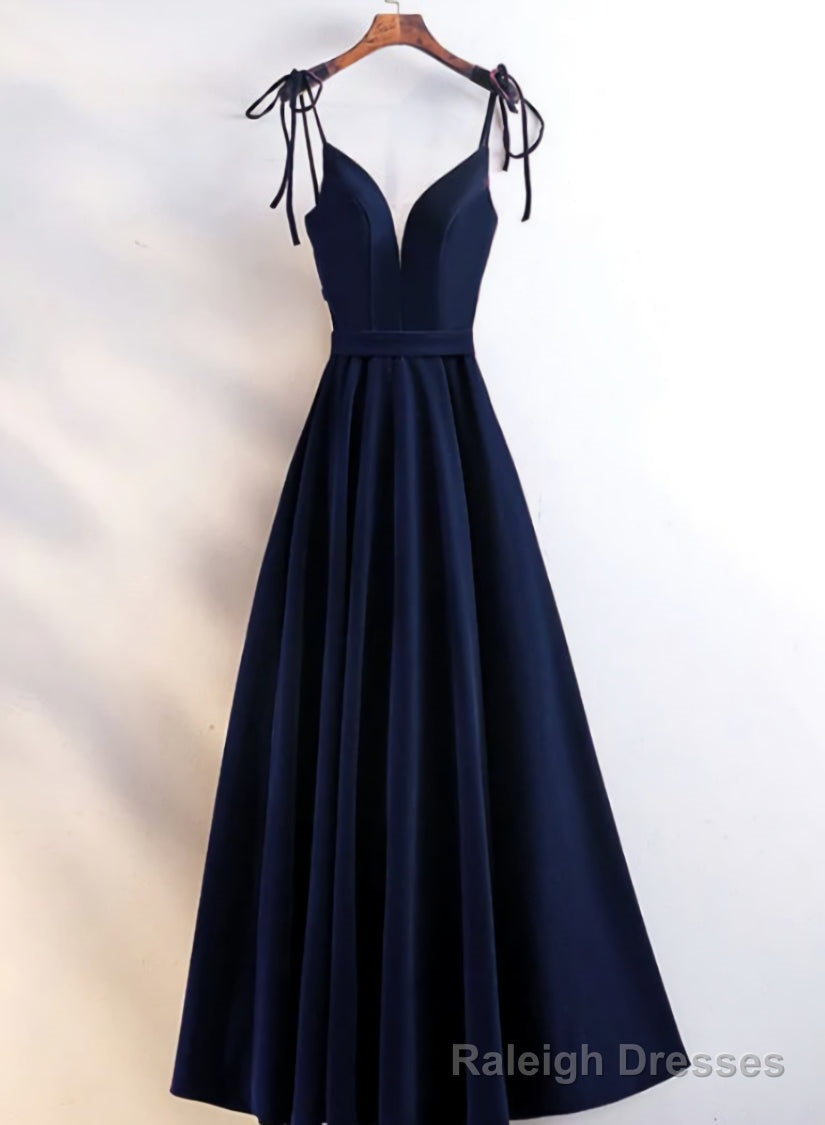 Velvet Straps Long V Neckline Long Prom Dress, Velvet Bridesmaid Dresses