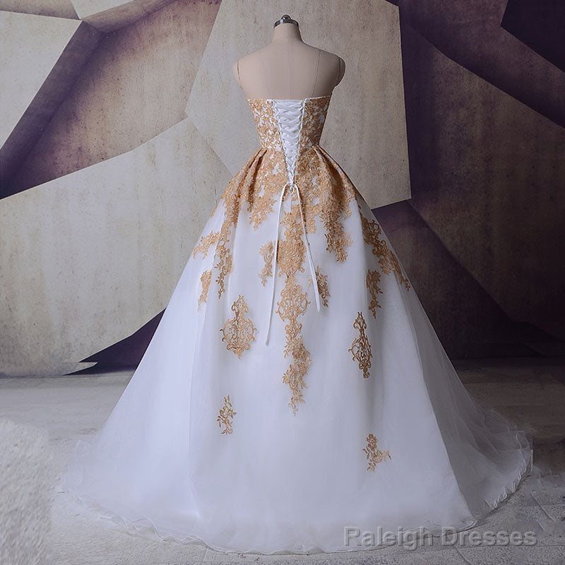 Vestido Gold Lace Appliques Wedding Dresses Princess Ball Gowns Secondary image