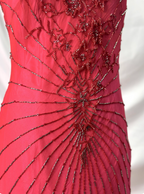 Vibrant Mermaid Thin Strap V-Neck Beaded Chiffon Long Formal Prom Dress