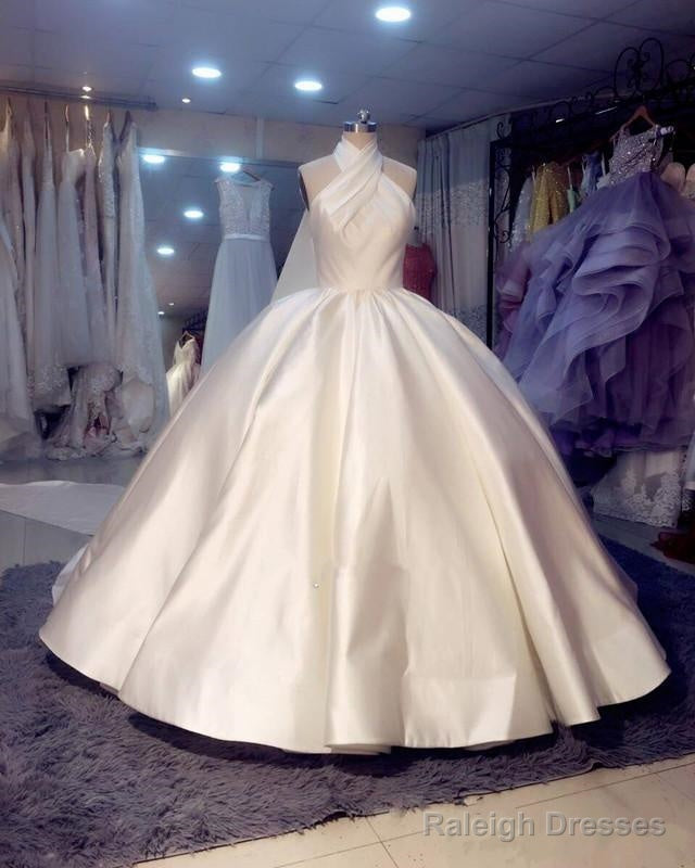 Vintage 1950S Style Satin Ball Gown Wedding Dress Halter Top Main image