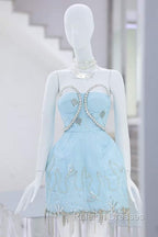 Vintage A-Line Blue Homecoming Dress 18Th Birthday Outfits