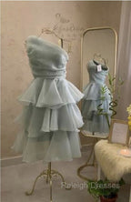 Vintage A-Line One Shoulder Homecoming Dresses 18Th Birthday Outfits