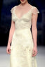 Vintage A-Line Small Flying Sleeves Lace Satin Long Prom Dresses Prom Dresses