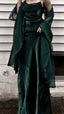 Vintage A-Line Spaghetti Straps Green Chiffon Prom Dress Long Prom Gowns Prom Dresses With Ribbon