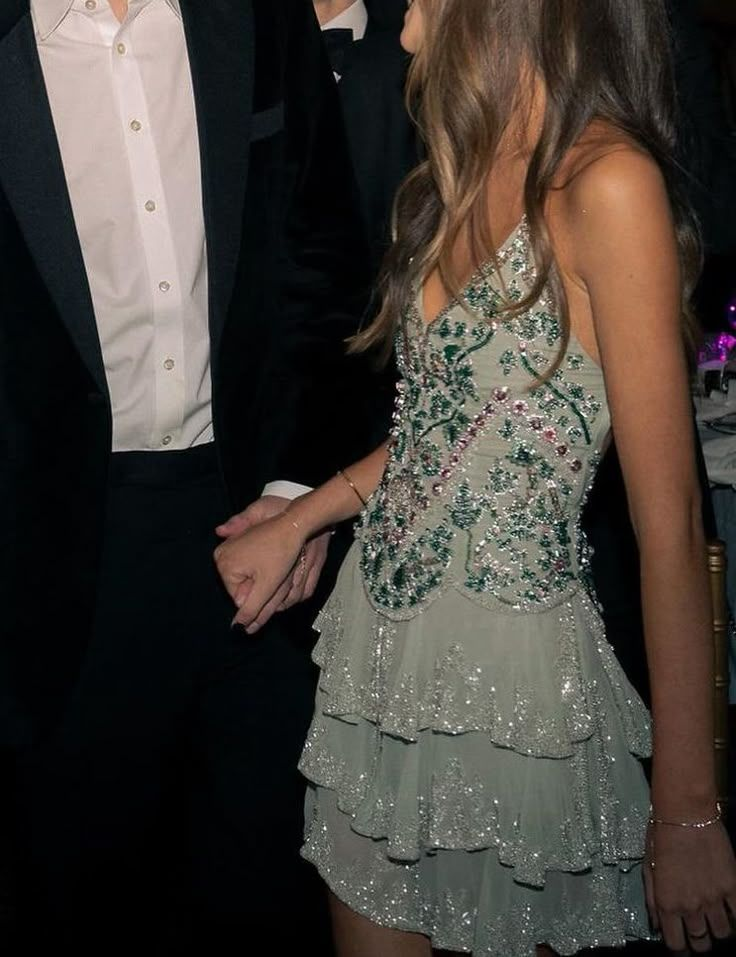 Vintage A-Line Spaghetti Straps Mint Green Chiffon Sequin Beaded Prom Grade Homecoming Dresses Cocktail Dresses