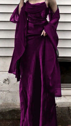 Vintage A-Line Spaghetti Straps Sleeveless Burgundy Prom Dress Long Prom Dresses