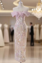 Vintage A Line Strapless Party Dresses Pink Prom Dresses