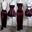 Vintage A-Line Straps Burgundy Birthday Outfits Homecoming Dresses