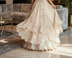 Vintage A-Line Sweetheart Neck Tulle Lace Prom Dresses Long Applique Sweet Flower Wedding Dresses