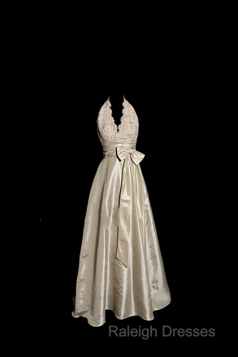 Vintage A-Line V Neckline Champagne Lace Prom Gown Fairy Prom Dress