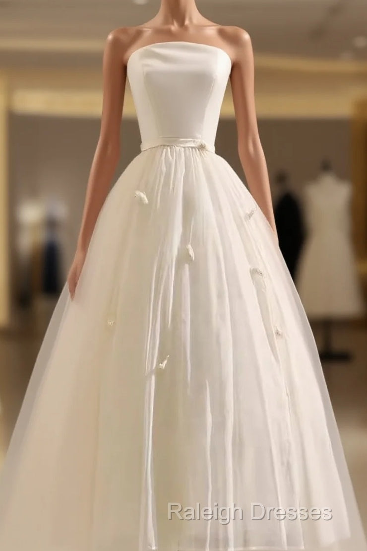 Vintage Ball Gown Bateau White Tea Length Wedding Dresses Brides Dress