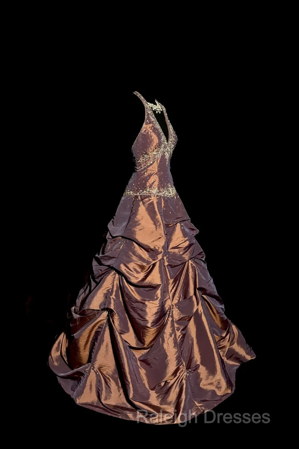 Vintage Ball Gown Halter Brown Sleeveless Long Prom Gown Fairy Prom Dresses Secondary image