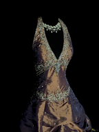 Vintage Ball Gowns Halter Brown Sleeveless Long Prom Gowns Fairy Prom Dress