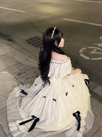 Vintage Ball Gowns Off The Shoulder White Chiffon Summer 18Th Birthday Dresses Lolita Dresses Birthday Outfits