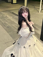 Vintage Ball Gowns Off The Shoulder White Chiffon Summer 18Th Birthday Dresses Lolita Dresses Birthday Outfits