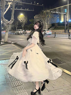 Vintage Ball Gowns Off The Shoulder White Chiffon Summer 18Th Birthday Dresses Lolita Dresses Birthday Outfits