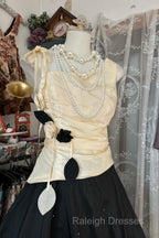 Vintage Ball Gown Sleeveless Long Black Evening Dress Prom Dresses