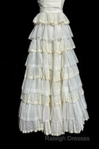 Vintage Ball Gown Strapless White Lace Prom Gown Fairy Prom Dresses