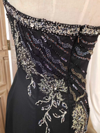 Vintage Black Mermaid Halter Neck Beaded Chiffon Long Formal Prom Dress