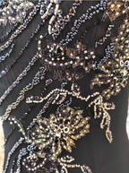 Vintage Black Mermaid Halter Neck Beaded Chiffon Long Formal Prom Dress