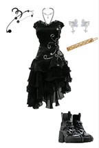 Vintage Black Straps Beaded Prom Dresses Ruffled Homecoming Dresses