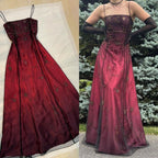 Vintage Blue Gradient Empire Prom Dress Backless Romantic Beaded Prom Dress Guest Dress